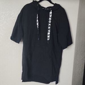 DKNY Black Mini Dress with White Accents